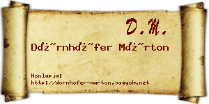 Dörnhöfer Márton névjegykártya