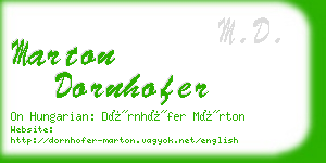 marton dornhofer business card